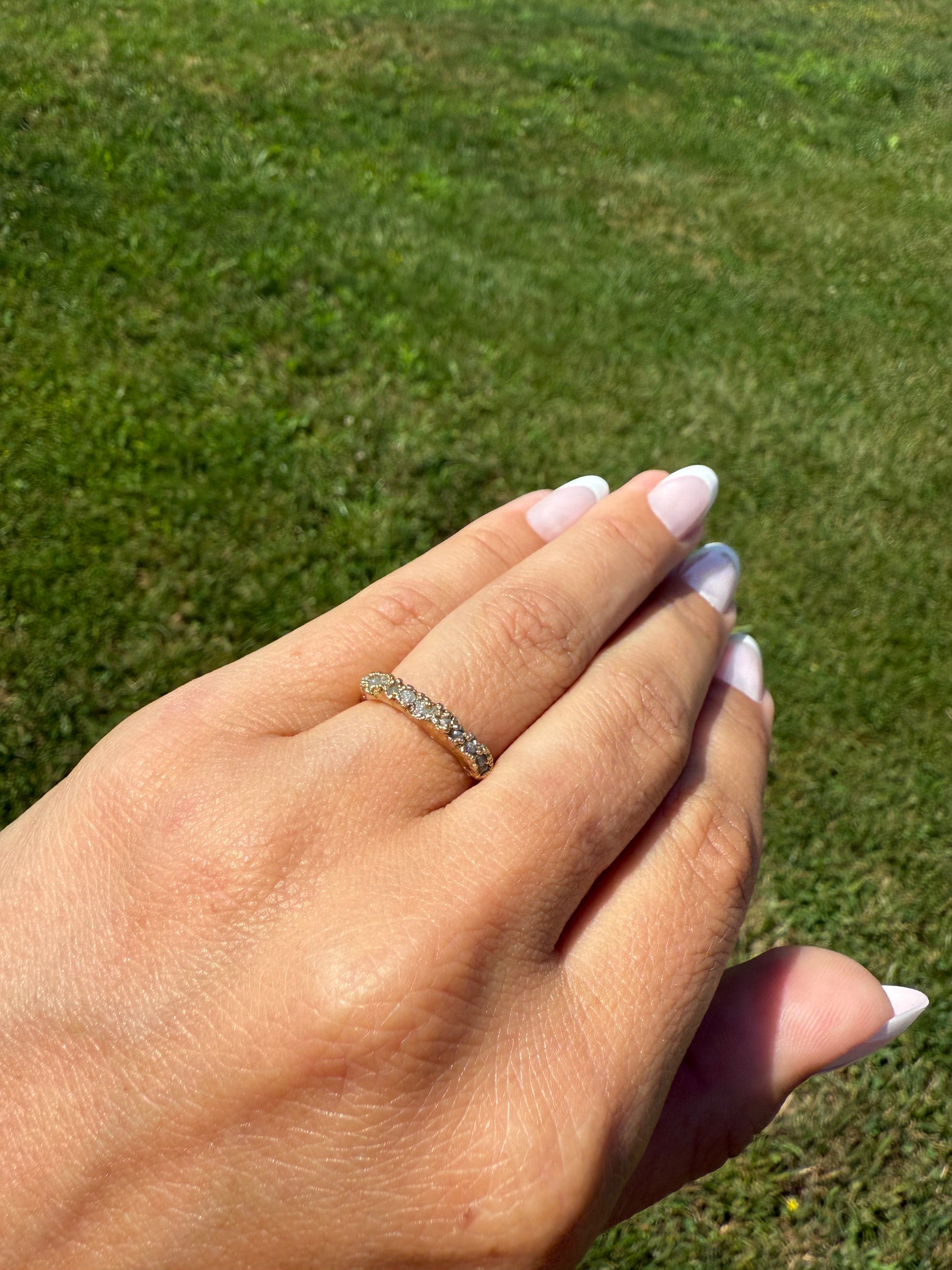 Raw Diamond Band in Yellow Gold
