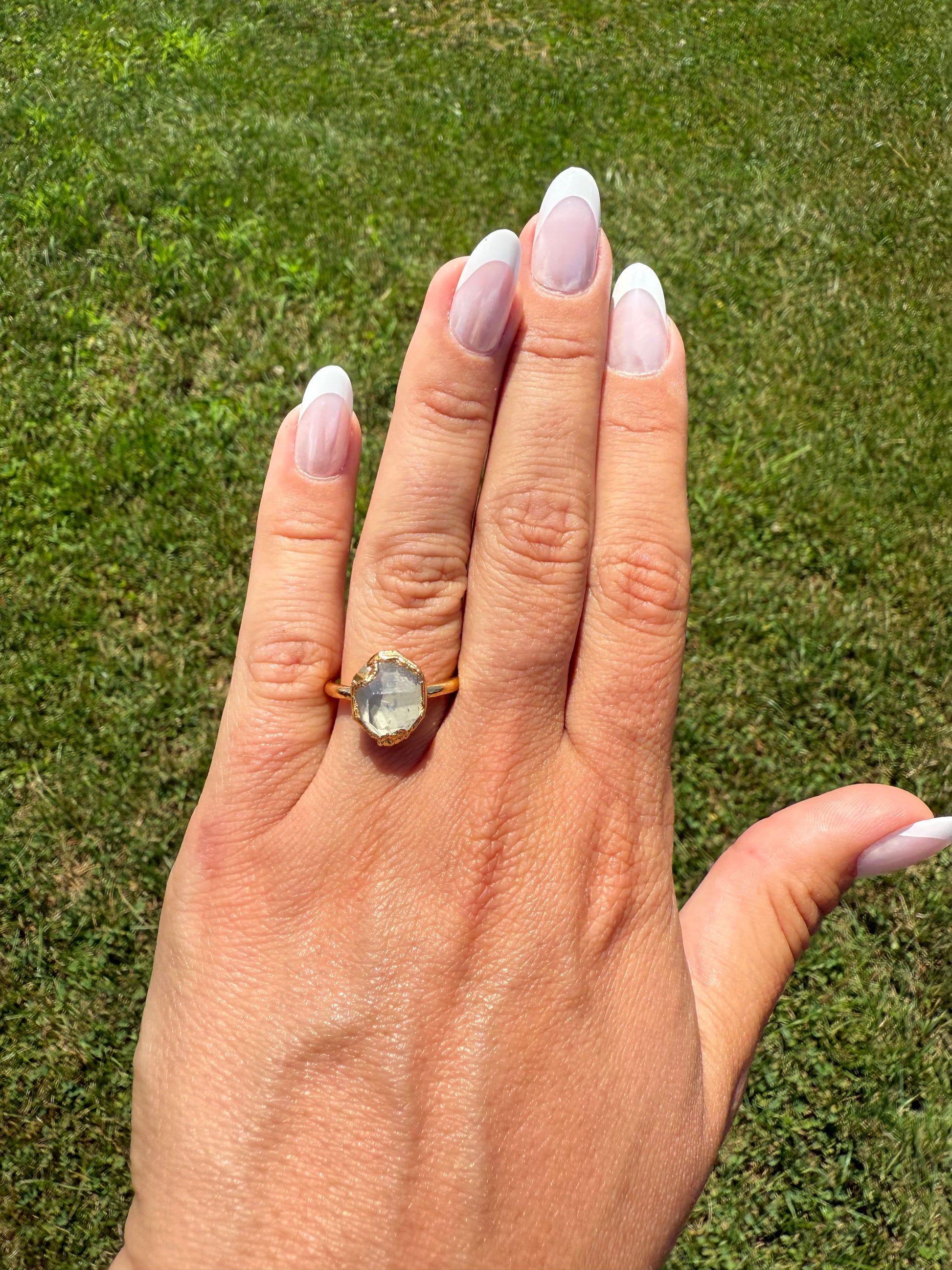 Herkimer Diamond Solitaire Ring