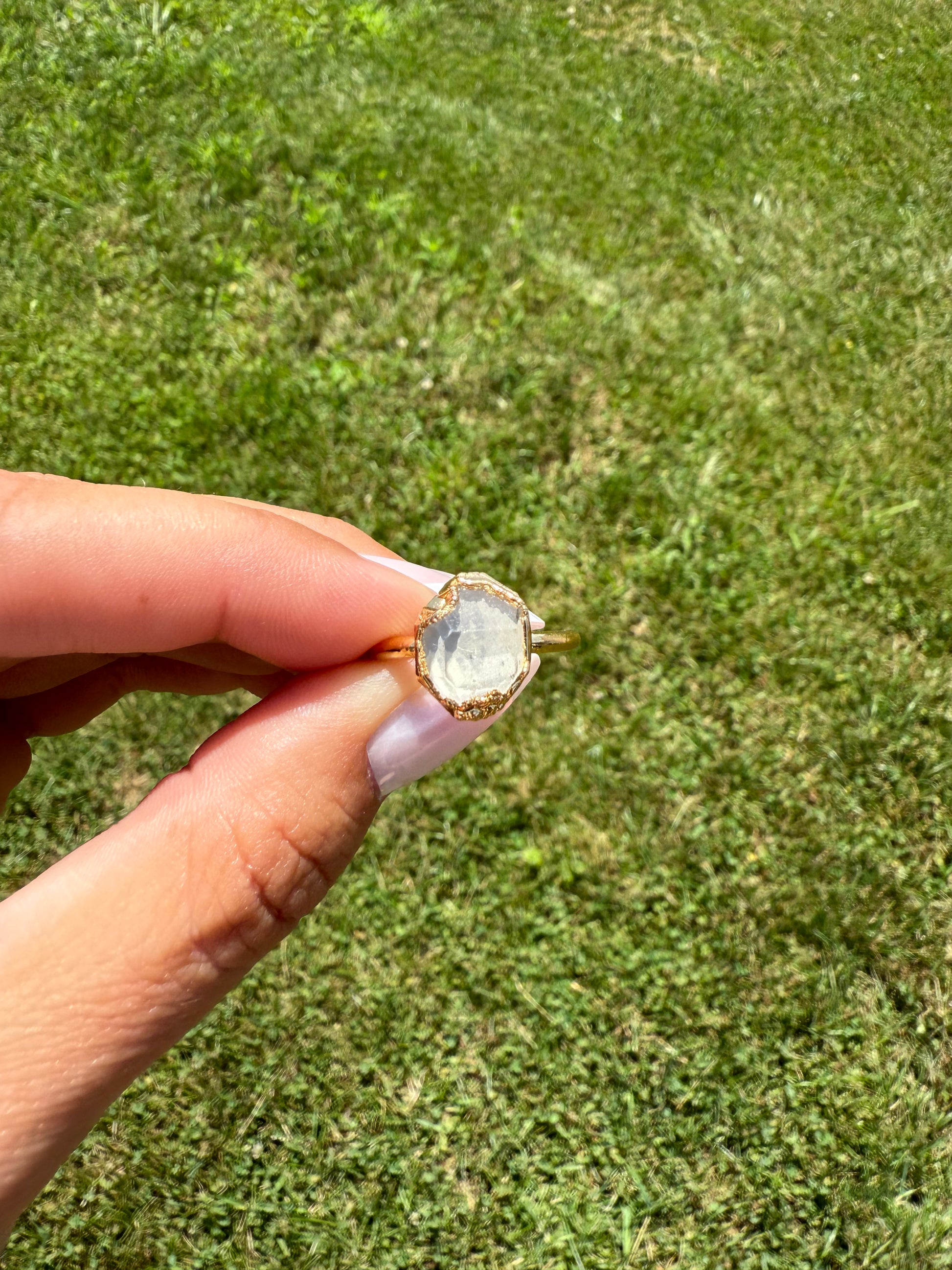 Herkimer Diamond Solitaire Ring