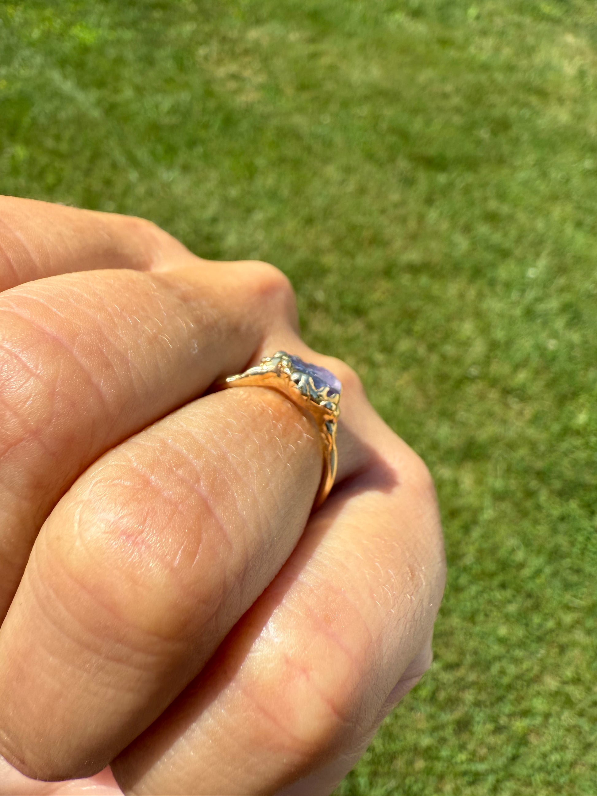 Sapphire Solitaire Ring in Yellow Gold