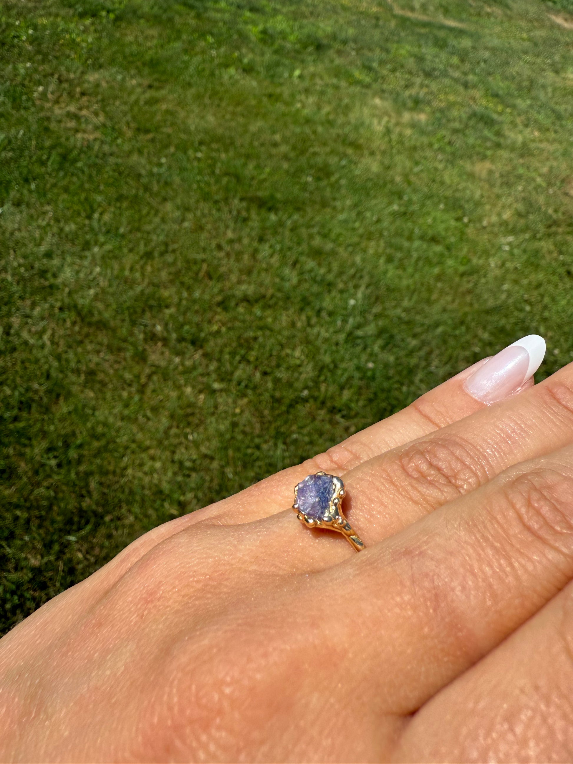 Sapphire Solitaire Ring in Yellow Gold