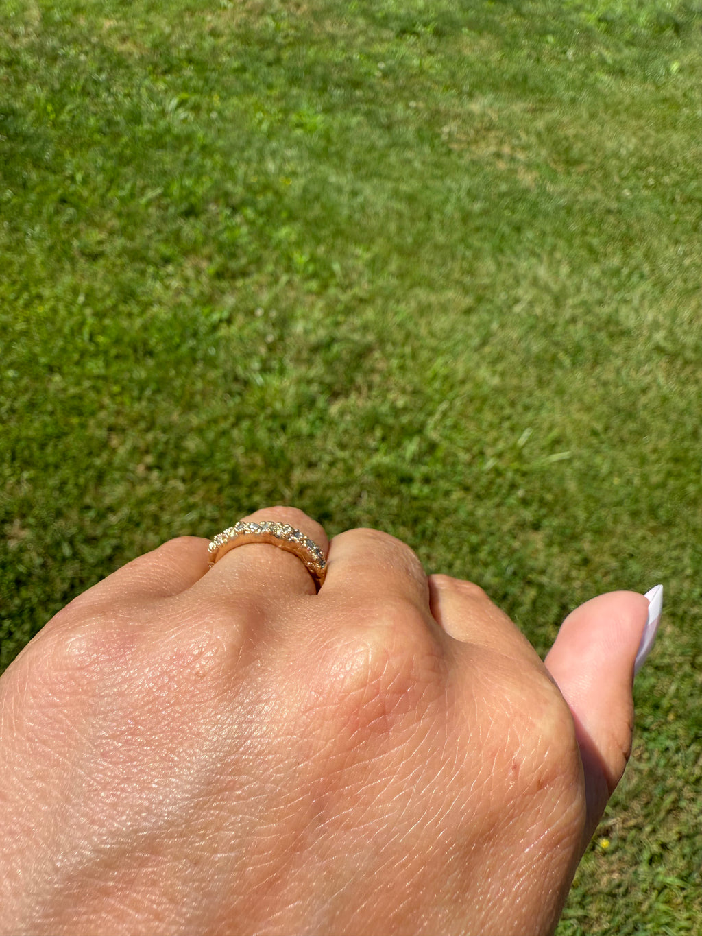 Raw Diamond Band in Yellow Gold