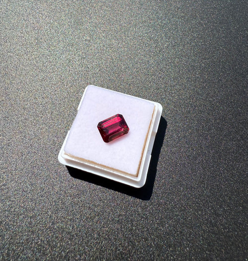 Emerald Cut Natural Rhodolite Garnet